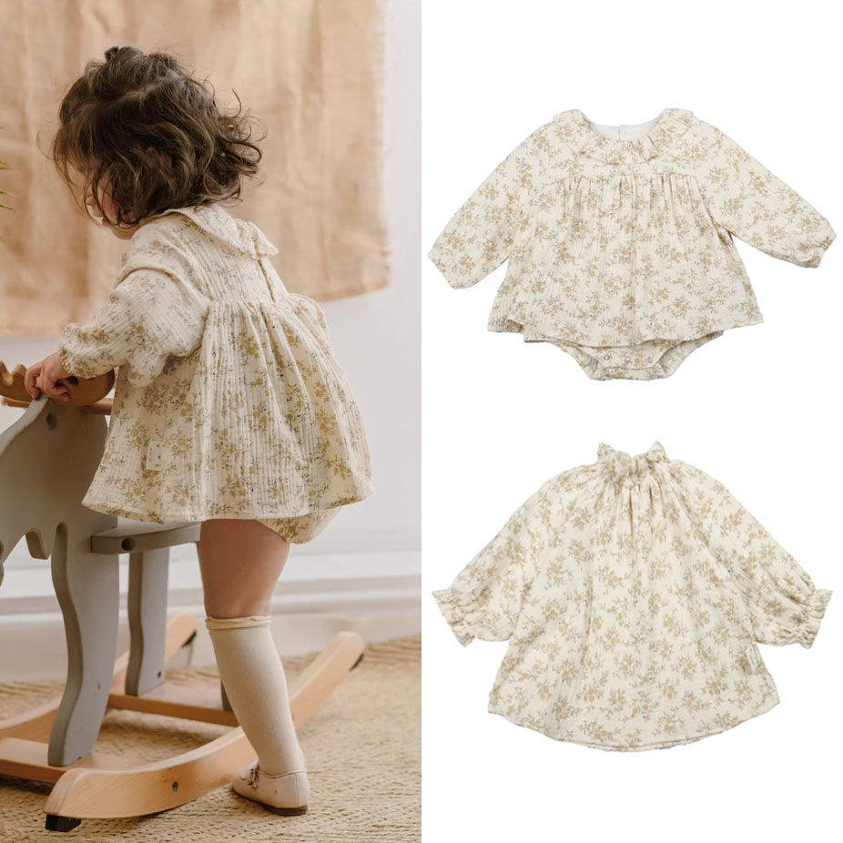 Baby Clothing Organic - Gaun bayi perempuan motif bunga, baju